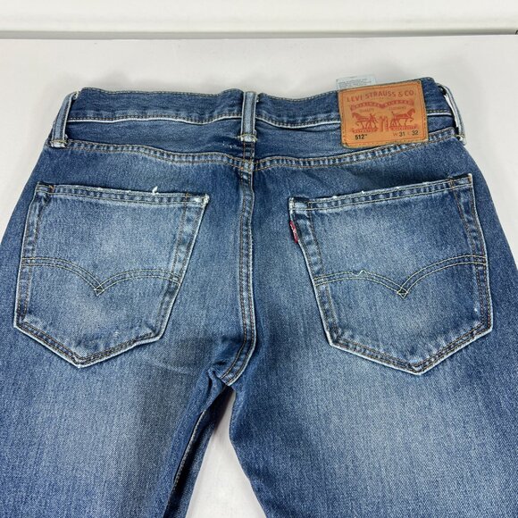 Levi's Jeans Men's 31X29* 512 Slim Tapered Blue Faded Dirtressed Denim Tag 31x32 - Picture 8 of 16